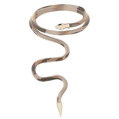 Bendable Snake Chain Necklace for Women Arm Cuff Flexible Twisty Multi-purpose DIY Bracelet and Punk Choker Trendy Medusa Snake Jewelry Gift - style: Mixed color