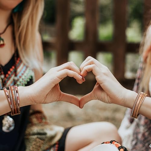 Sanfenly Leather Wrap Bracelets for Women,Boho Wrap Bracelets Leather Cuff Bangle Beads Bracelets Stackable Western Bracelets Jewelry for Women (Gold/Black/Gray/Turquoise) - color: Gold Leather
