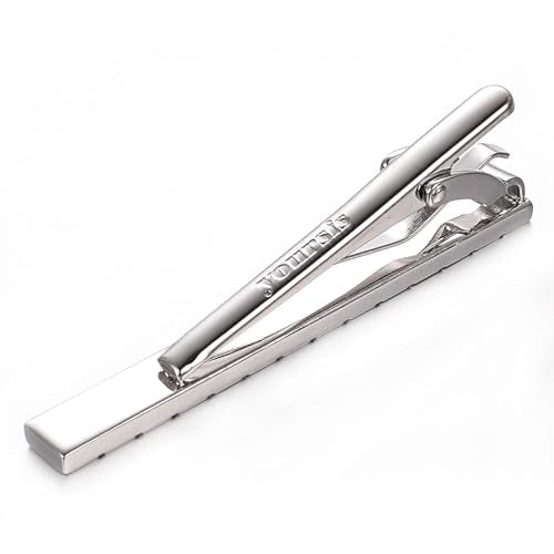 Yuorsfs Chinese Mahjong Tie Clips for Men Novelty Funny Stainless Steel Tie Clip Personalized Tie Bar Suitable For Daily - style: Silver Mahjong