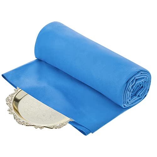 Jecery 1.1 Yard Anti Tarnish Silver Cloth by the Yard, Luxury Jewelry Silver Polishing Storage Protect Cloths for Silverware Flatware Silversmith Polishing(Royal Blue) - color: Royal Blue
