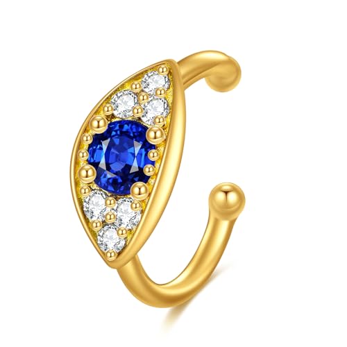 KECHO 14K Gold Ear Cuff Earrings Hypoallergenic Non Piercing Cartilage Earring Jewelry Gifts for Women - style: Evil Eye