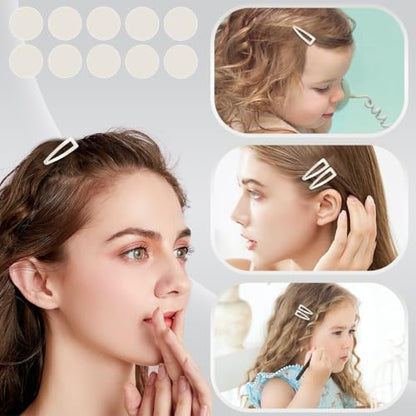 20 Pcs Snap Hair Clips for Women Snap Hair Barrettes Double Grip Hair Clips 3 Prong Clips for Hair Barrettes for Women Girls (Silver) - color: Silver