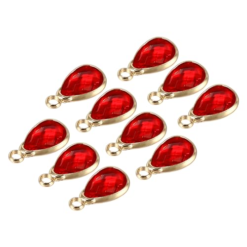 PATIKIL Birthstone Charm Beads Drop Pendant, Handmade Birthstone for Personalized Earrings Bracelet Necklace - color: Red, size: 0.51" x 0.28"