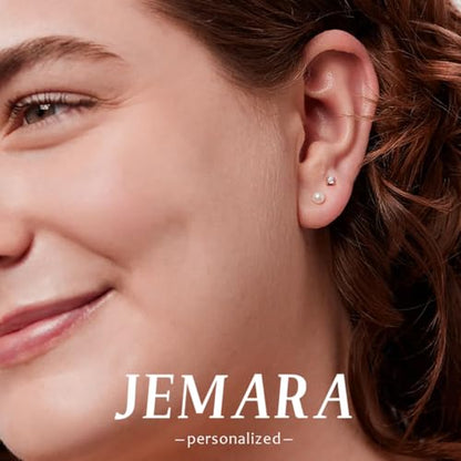 JEMARA Sterling Silver Stud Earrings for Women Pearl Earrings Non Tarnish | Hypoallergenic 925 Sterling Silver Pearl Cubic Zirconia Studs Set Trendy Earrings for Sensitive Ears 6 Pairs - color: 6Pairs Pearl+CZ-Silver