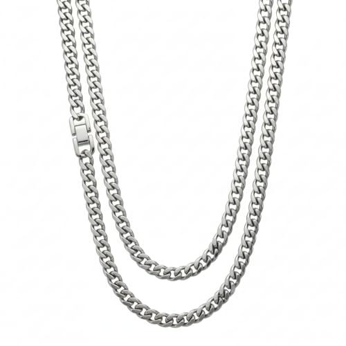 Galis Premium Stainless Steel Mens Cuban Link Chain, Miami Cuban Chain Necklace, 5mm,7mm,9mm Width, Non Tarnish & Durable Jewelry, 18"-22"