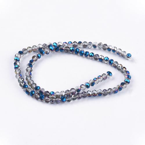 1350pcs Faceted Rondelle Glass Seed Beads 3x2mm Mini Crystal Loose Spacer Beads for DIY Friendship Bracelet Necklace Beading Craft Jewelry Making Ornament, Blue, 1 - color: Blue, 1