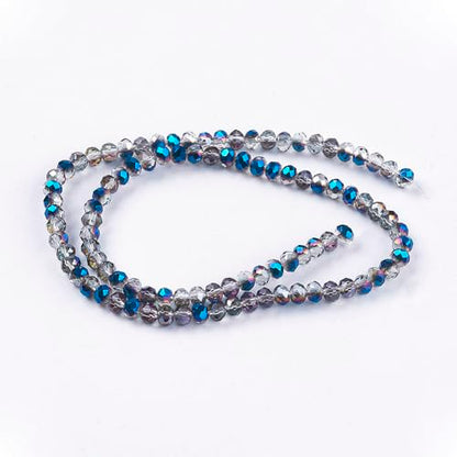 1350pcs Faceted Rondelle Glass Seed Beads 3x2mm Mini Crystal Loose Spacer Beads for DIY Friendship Bracelet Necklace Beading Craft Jewelry Making Ornament, Blue, 1 - color: Blue, 1