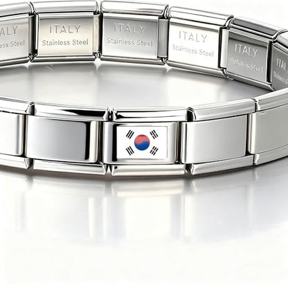 Italian Bracelet Charm,9mm,United Arab Emirates,Country & Culture > Flag - color: South Korea