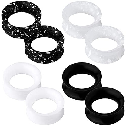 OUFER 8PCS Silicone Ear Gauges Flexible Ear Tunnels Plugs Stretchers Expander Double Flared Flesh Ear Piercing Jewelry for Women Men - color: 5/8"(16mm)