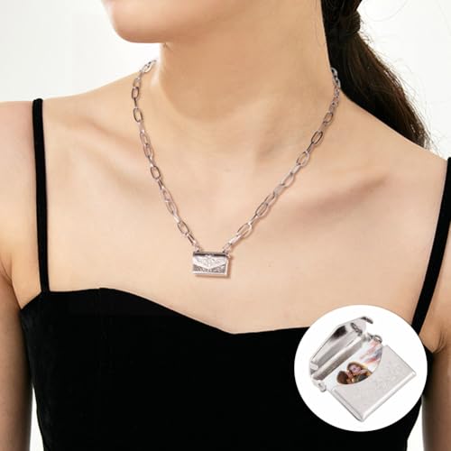 KISSITTY Brass Locket Pendants Brass Photo Frame Charms Memory Photo Charms for DIY Neklace - color: Golden & Platinum # Handbag Shape