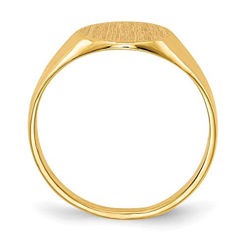 Jewels By Lux Monogram Initial Engravable Custom Personalized Polished For Men or Women 10K Yellow Gold 9.5x10.5mm Open Back Signet Band Ring - color: PRIME