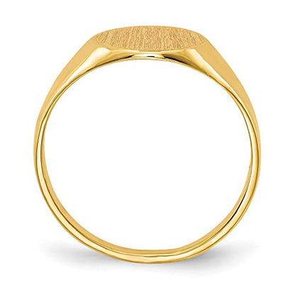 Jewels By Lux Monogram Initial Engravable Custom Personalized Polished For Men or Women 10K Yellow Gold 9.5x10.5mm Open Back Signet Band Ring - color: ENGRAVABLE