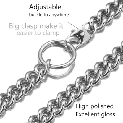 Womens Choker Chain 18K Gold Stainless Steel Cuban Link Gift for her | Adjustable with O Ring Belt tail,0.4inch wide,Punk Rock,Sexy Pendant Xxxt.Necklace - color: White