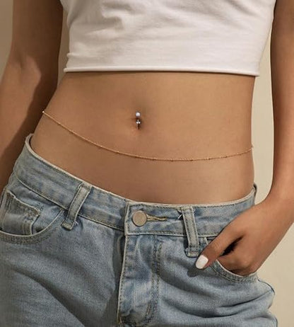 BSJ4U 5 Pcs Titanium Floating Belly Button Rings 14G Hypoallergenic Belly Rings for Women 8mm/10mm/12mm/14mm Internally Threaded Flat Navel Belly Piercing Jewelry - size: 14mm