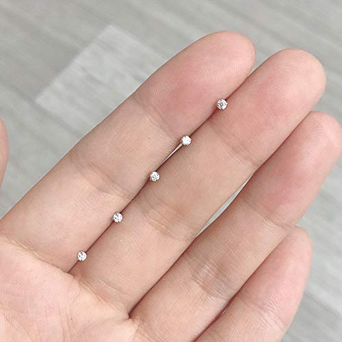 ZS 6-14PCS 20g Tiny Nose Stud Ring Piercing Surgical Steel Nose Bone/L Shaped/Nose Screws Rings Set - color: B:10pcs Nose Bone Style(White)