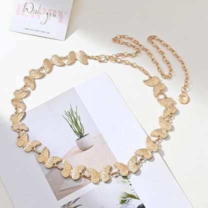 Butterfly Chain Belt - color: Gold