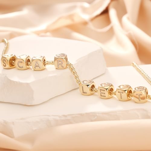 Letter Charms for Necklace and Bracelets,14K Gold Plated Women's Bead Charms, A-Z Alphabet Initial Beads Name Pendant DIY Jewelry Birthday Gift for Women - style: Charm-U