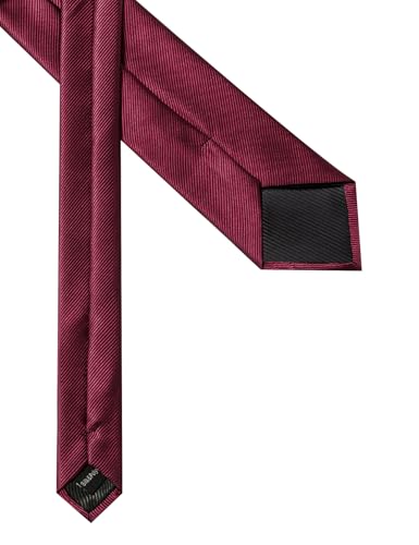 Solid Color Tie and Pocket Square with Tie Clip Lapel Pin Silk Formal Necktie Set Wedding Formal - color: Maroon