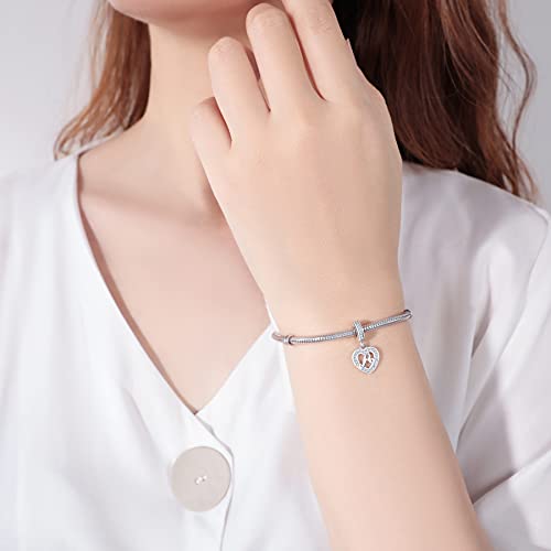 925 Sterling Silver Letter Charms A~Z Alphabet Charm Letter Beads fit Pandora European Bracelets fit Wife Mom Christmas Birthday Gift - color: V