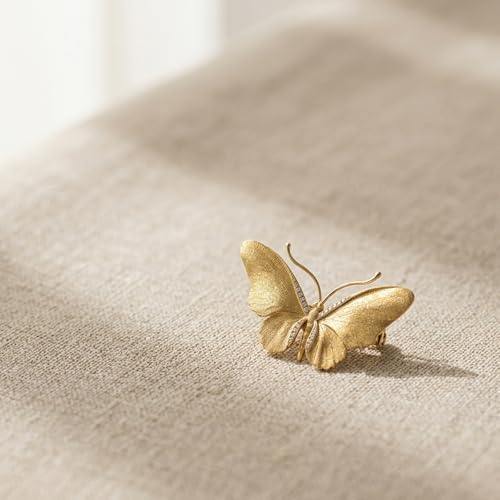 Gold Butterfly Rhinestone Brooch Pin for Women Exquisite Golden Brooch Pin Elegant Dress Broochs Pins Suit Shirt Broochs Pins Butterfly Jewelry Accessories Gift - color: Gold 1
