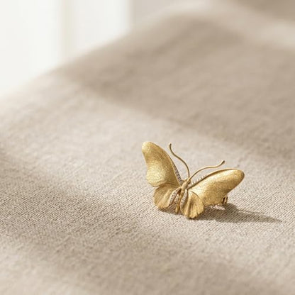Gold Butterfly Rhinestone Brooch Pin for Women Exquisite Golden Brooch Pin Elegant Dress Broochs Pins Suit Shirt Broochs Pins Butterfly Jewelry Accessories Gift - color: Gold 1
