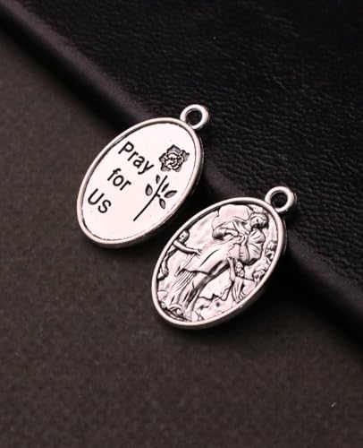 Saint Therese of Lisieux/Saint Mother Teresa of Calcutta/Divine Mercy Jesus/Mater Dolorosa Patron Saint Medal Charm Pendant for DIY Rosary Necklace Bracelet Jewelry Making Part - color: 30pcs-Our Lady of Fatima