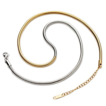 Non Tarnish Mixed Metal Necklace | Waterproof 18k Real Gold Plated Snake Chain | Snake Chain | PVD coated | Gold and Silver Jewelry | Two Tone Necklace
