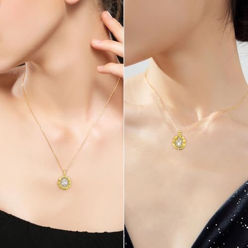 Ahiller Women's Necklace, Dainty Pendant Choker, Adjustable Chain | Heart Initial & Round Pendants, Daily Necklace,17-21" Adjustable Necklaces, Trendy Minimalist Jewelry, Stainless Steel Chain - color: JS-Gold, style: Other Shapes - Multi-Color