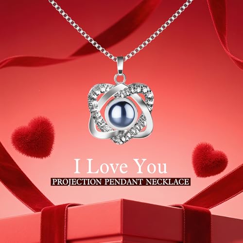 Preserved Red Rose Necklace, I Love You Heart Pendant, Gifts for Women | Valentine's Day Birthday Mother's Day Anniversary Christmas, Wife Girlfriend Mom Grandma, Forever Bloom, Gift Box Included