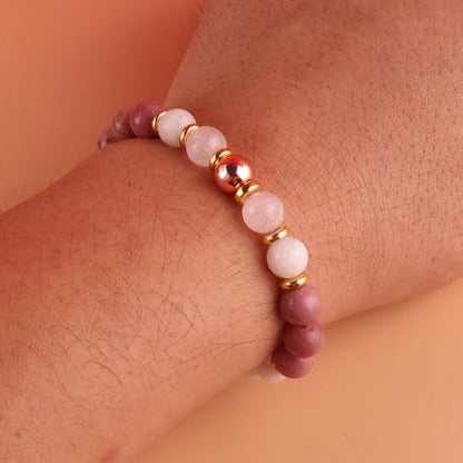 KSQS Healing Stone Bead Bracelet for Women, Natural Gemstones Balance Protection Bracelet, Spiritual Crystal Beads Bracelet Anxiety Relief with Meaning Card - color: Healthy Pregnancy-2
