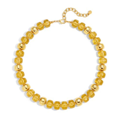 Resin Chunky Colorful Beaded Necklace | Adjustable Boho Statement Necklace,Summer Beach Party Jewelry - color: A-golden