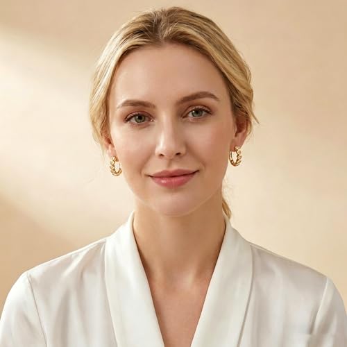 Women's 925 Sterling Silver Earrings -14mm, Exquisite White Heart Hoop Earrings With Sparkling Cubic Zirconia, Lightweight Hypoallergenic, Fashion Cute Jewelry Gift, Daily And Party Wear - color: Gold