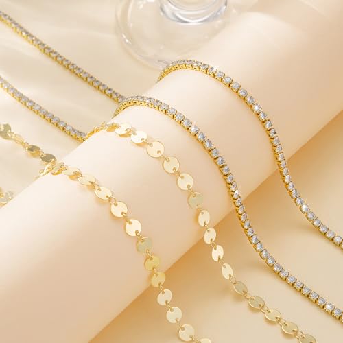 CHESKY Waist Beads for Women, 14k Gold Plated Waist Chain Gold Chain Belt for Womens Simple Body Chain Jewelry Belly Chain Beach Accessories Dainty Gold Jewelry for Women Gifts Rave Outfits for Womens - style: CZ-Coin