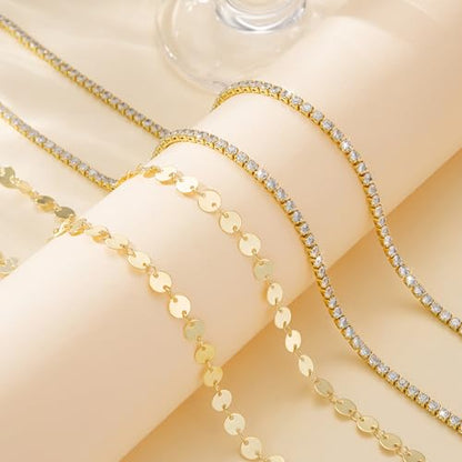CHESKY Waist Beads for Women, 14k Gold Plated Waist Chain Gold Chain Belt for Womens Simple Body Chain Jewelry Belly Chain Beach Accessories Dainty Gold Jewelry for Women Gifts Rave Outfits for Womens - style: CZ-Coin