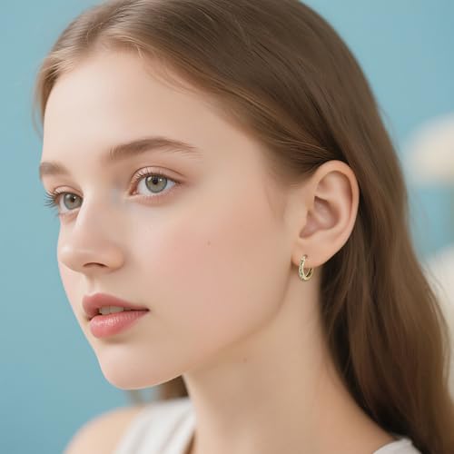 14K Gold Earrings for Women Gold Filigree/Celtic Huggie Earrings Jewelry Easter Mothers Day Gifts for Mom Girlfriend - style: Celtic-C