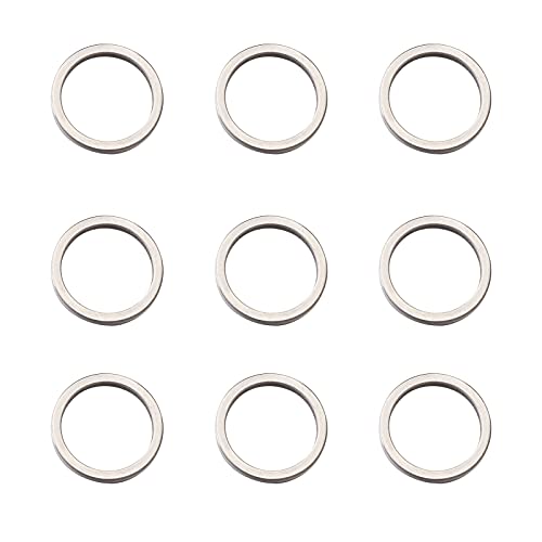 30Pcs Round Link Rings Hollow Circle Frames Stainless Steel Circle Pendant Metal Linking Connectors Ring Hollow Pendant Connectors Charm for Earrings Bracelet Necklace Jewelry Making - color: Antique Silver - Round