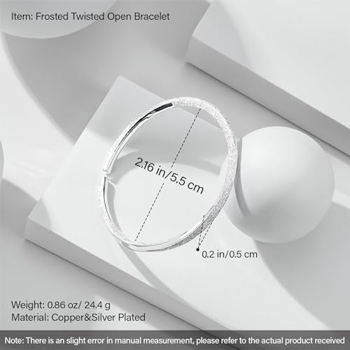925 Sterling Silver Bracelet Plated Cuff Bangle Bracelet Fashionable Multi-layer Cross Wire Bangle Bracelet Open Adjustable Wide Cuff Bracelet for Teen Girls Fashion Jewelry - color: 6