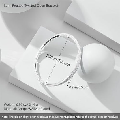 925 Sterling Silver Bracelet Plated Cuff Bangle Bracelet Fashionable Multi-layer Cross Wire Bangle Bracelet Open Adjustable Wide Cuff Bracelet for Teen Girls Fashion Jewelry - color: 6