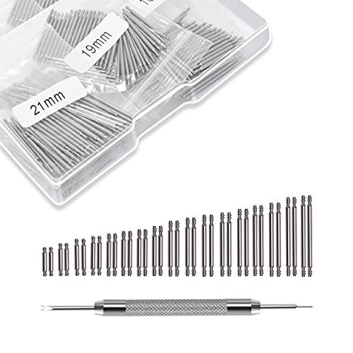 Ginsco 460 Pcs 6-25mm Diameter 1.5mm Stainless Steel Watch Band Spring Bars Link Pins with Strap Link Pin Remover Watch Repair Kit