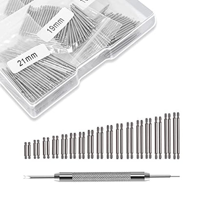 Ginsco 460 Pcs 6-25mm Diameter 1.5mm Stainless Steel Watch Band Spring Bars Link Pins with Strap Link Pin Remover Watch Repair Kit
