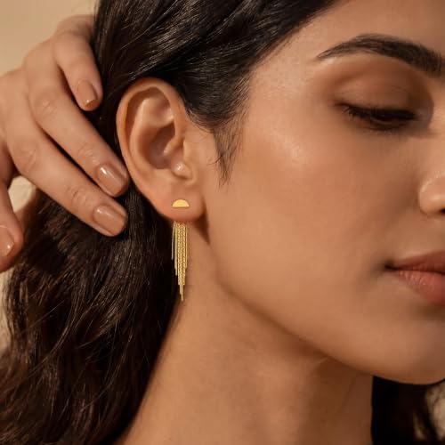 Gold Earrings for Women, 14K Gold Plated Tassel Dangle Earrings for Women Trendy Hypoallergenic Long Chain Earring Dainty Pearl Drop Earrings Elegant Wedding Earring Fashion Jewelry for Womens - color: Gold-Style 7