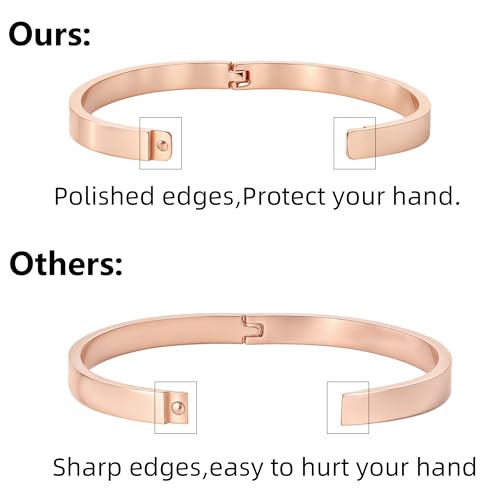 Inspirational Christian Bracelet for Women, Oval Engraved Bible Verse Love Bangle Cuff, Faith Scripture Jewelry, Religious Encouragement Gift for Mom Daughter Sister Friend - color: Be Kind-Oval Bangle Rose Gold