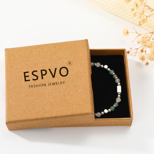 Natural Healing Crystal Bracelet for Women, Triple Protection Anxiety Relief New Beginnings Good Luck Empath Protection Jewelry Gift for Friends Daughter Mom 6.5+1.8 Inches - color: Empath protection-S