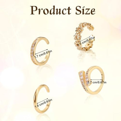 4 Pcs Gold Toe Rings for Women, 4 Designs Adjustable Open Toe Rings Minimalist Stylish Summer Beach Foot Jewelry for Women's Fashion Gifts