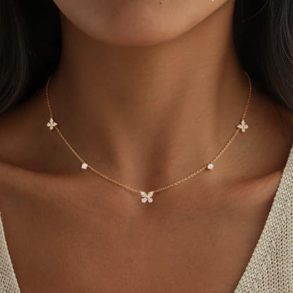 Gold Choker Necklace for Women, Dainty Gold Necklace 14k Gold Plated Simple Coin Butterfly Choker Necklaces for Women Trendy Charm Cute Non Tarnish Gold Necklace Fashion Waterproof Jewelry - color: D-Gold