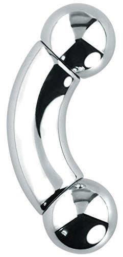 Forbidden Body Jewelry Curved Barbell Piercing Jewelry - 00GA-16GA Silver Eyebrow Piercing - Surgical Steel Snake Eye Frog Eyes Tongue Rings & Belly Rings for Women (6/14mm Bar, 3/12mm Balls) - style: 0GA, 12mm Length, 10mm Balls
