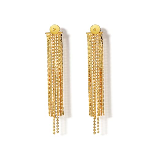 Gold Chain Earrings for Women Dainty Tassel Dangle Earring Vintage Statement Long Chain Earrings Trendy Jewelry Gift Boho Prom Costume Accessories - color: Gold3