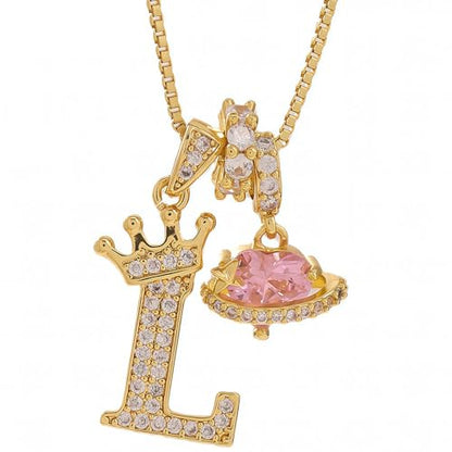 18K Gold & Silver Plated Initial Necklaces for Women - color: L-Gold