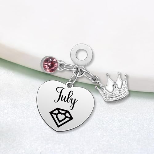 Birthday Gifts for Women Birthstone Charms for Bracelets Necklaces Jewelry Gift for Mom Wife Daughter Granddaughter Niece Sister Girlfriend - color: July
