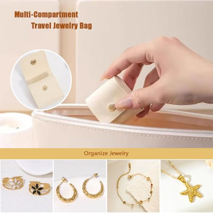 Mini Travel Jewelry Bag, Mini Travel Jewelry Roll Bag with Buckle, Jewelry Rolls (5PCS-colour) - color: 5PCS-colour